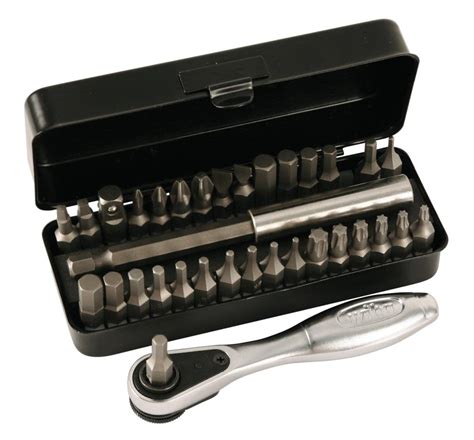 Wiha 1/4Inch Revs Ratchet And Bit Set 35Pc 